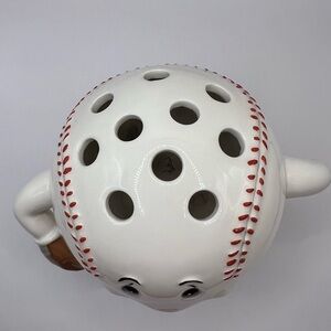 Vintage ceramic baseball pencil holder.